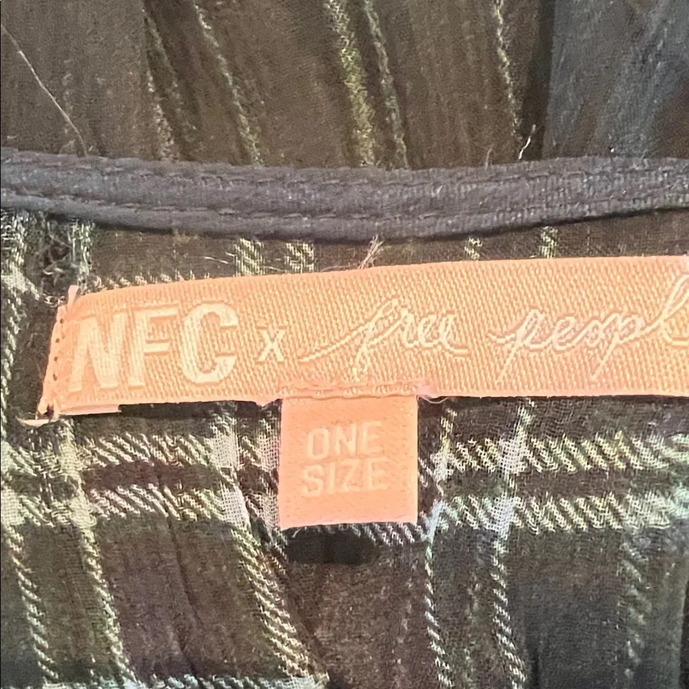 Free People plaid front tie cover up - Picture 6 of 7